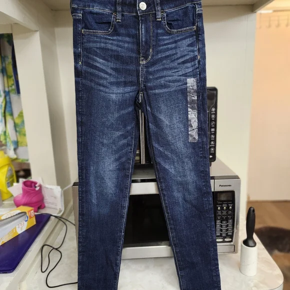 American Eagle Outfitters Dark Blue Skinny Jeans - Picture 1 of 5